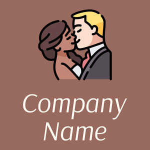 Wedding logo on a Dark Chestnut background - Moda & Belleza