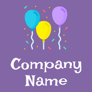 Colored balloons logo on a purple background - Arte & Intrattenimento