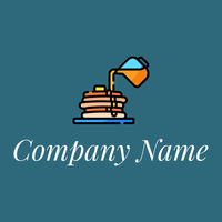 Pancake logo on a Atoll background - Nourriture & Boisson