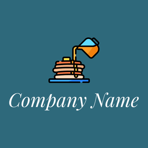 Pancake logo on a Atoll background - Nourriture & Boisson