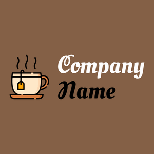 Tea cup logo on a Dark Wood background - Comida & Bebida