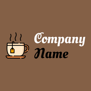 Tea cup logo on a Dark Wood background - Alimentos & Bebidas