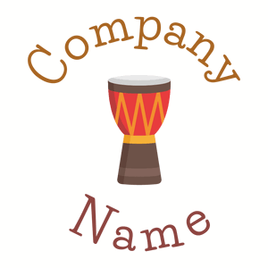African drum logo on a White background - Arte & Intrattenimento