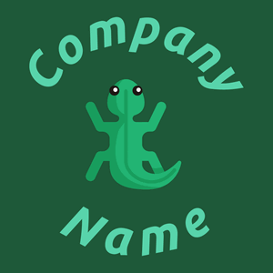 Lizard logo on a County Green background - Animali & Cuccioli
