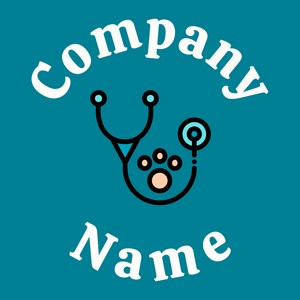 Stethoscope logo on a Eastern Blue background - Animaux & Animaux de compagnie