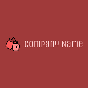 Boxing gloves logo on a Mexican Red background - Domaine sportif
