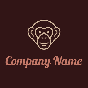 Chimpanzee Head on a Rustic Red background - Tiere & Haustiere