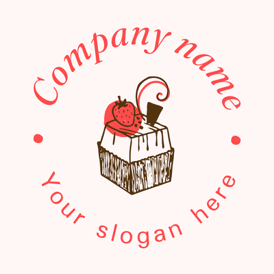 Logo tarta y fresa - Alimentos & Bebidas Logotipo