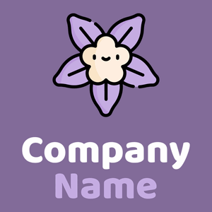 Flower logo on a Deluge background - Floral