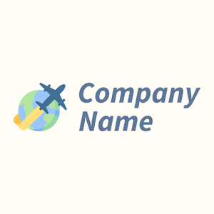 Planet logo on a Floral White background - Voyage & Hotel