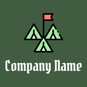 Tent logo on a green background - Giochi & Divertimento