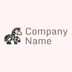 Cute Zebra logo on a Snow background - Animales & Animales de compañía