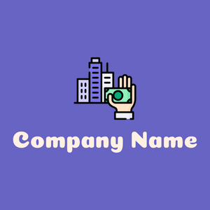 Real estate logo on a Slate Blue background - Empresa & Consultantes