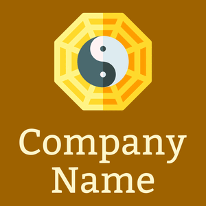 Yin yang logo on a Olive background - Abstrait