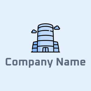 Business center logo on a Blue background - Architectural