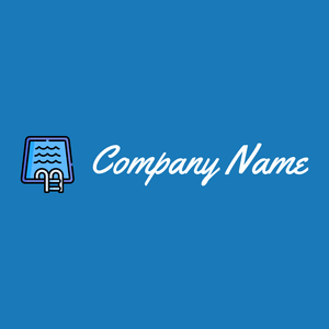 Swimming pool logo on a Denim background - Jeux & Loisirs
