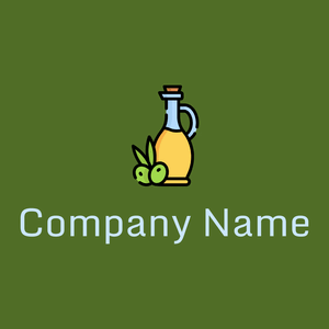 Olive oil logo on a Green Leaf background - Domaine de l'agriculture