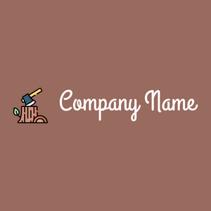 Log logo on a Dark Chestnut background - Bouw & Gereedschap