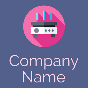 Crepe maker logo on a Kashmir Blue background - Nourriture & Boisson