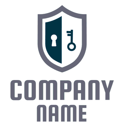 Logotipo con cerradura y llave - Seguridad Logotipo