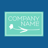 Business logo with flower in a rectangle - Vendita al dettaglio