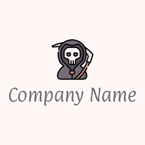 Grim reaper logo on a Snow background - Abstract
