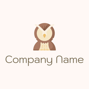 Owl logo on a Seashell background - Abstract