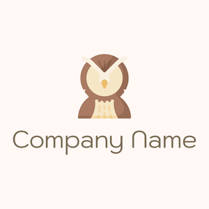 Owl logo on a Seashell background - Abstrato