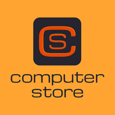 Computer store logo, letter S and C orange - Technology