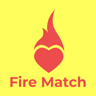 Corazón logo Fire Match - Citas Logotipo