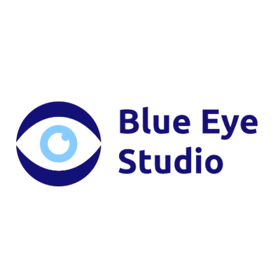 Photography logo with a blue eye - Fotograpía