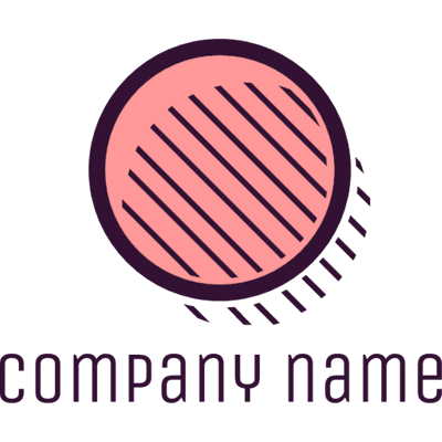 Círculo rosa abstracto con logo de líneas - Abstracto Logotipo