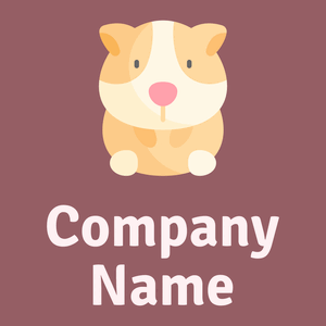 Hamster logo on a Rose Taupe background - Animali & Cuccioli