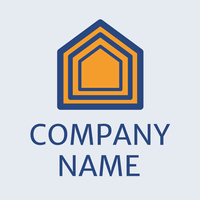 Logo with blue and orange house icons - Bienes raices & Hipoteca