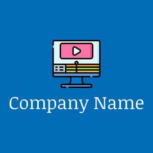 Video edition logo on a Cerulean background - Negócios & Consultoria