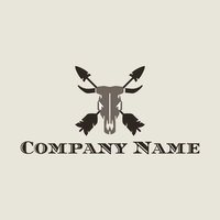 Logo toro marrón con flechas negras - Comunidad & Sin fines de lucro Logotipo