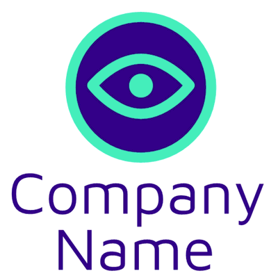 Grünes und blaues Auge in einem Kreis-Logo - Fotografie