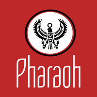 Logo faraón blanco y rojo - Viajes & Hoteles Logotipo