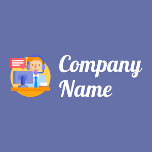 Customer service logo Blue background - Domaine de l'architechture