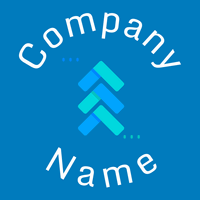 Dark Turquoise Up arrow on a Cerulean background - Sport