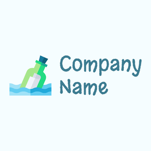 Message in a bottle logo on a Azure background - Comunicaciones
