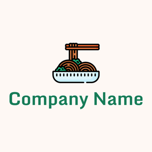 Fried noodles logo on a Seashell background - Eten & Drinken