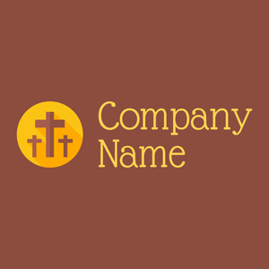 Cross logo on a Mule Fawn background - Religious