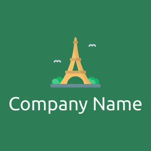 Eiffel tower logo on a Sea Green background - Arquitetura