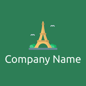 Eiffel tower logo on a Sea Green background - Architektur