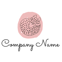 sleeping fox logo with pink shape - Enfant & Garderie