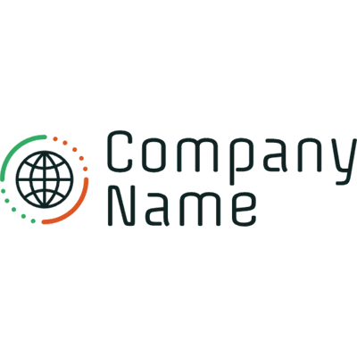 Logotipo Network Planet naranja y verde - Computadora Logotipo