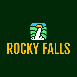 Waterfall and rising sun logo - Environnement & Écologie
