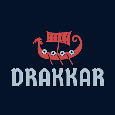 Logotipo Drakkar rojo - Viajes & Hoteles Logotipo