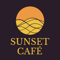 Logo café con sol y desierto - Agricultura Logotipo